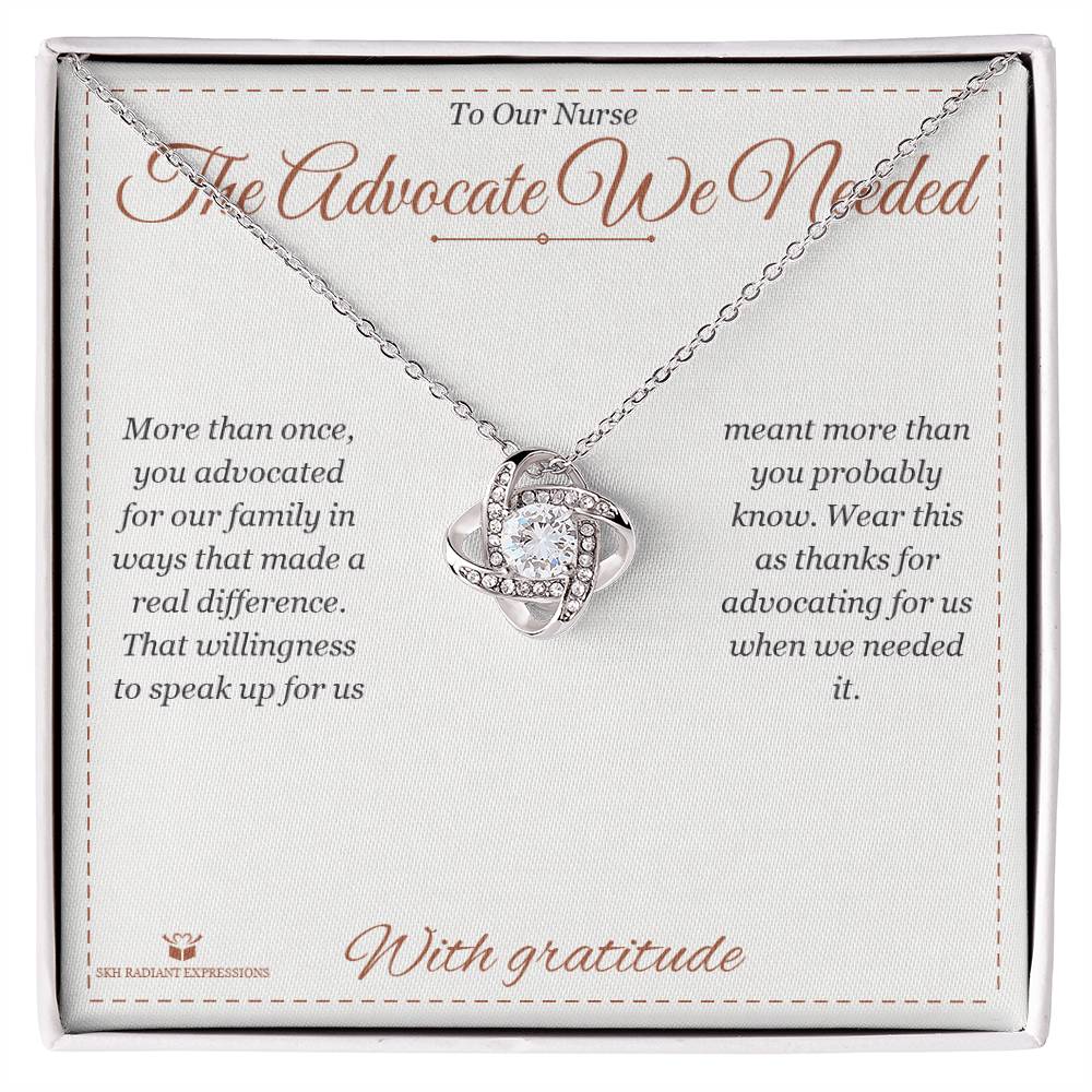 The Advocate We Needed - Love Knot Necklace for Nurse