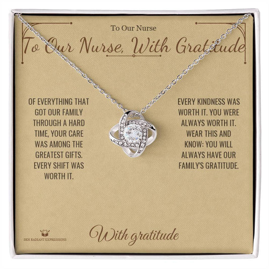 To Our Nurse, With Gratitude - Love Knot Necklace for Nurse