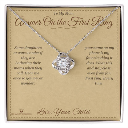 Personalized Love Knot Necklace for mom