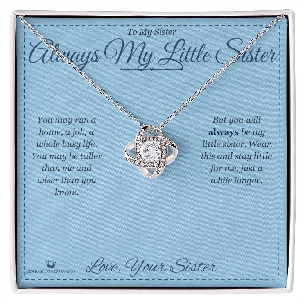 Always My Little Sister - Love Knot Necklace for Sister