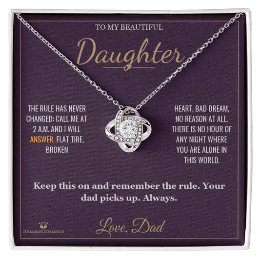 The 2 A.M. Rule - Love Knot Necklace for Daughter