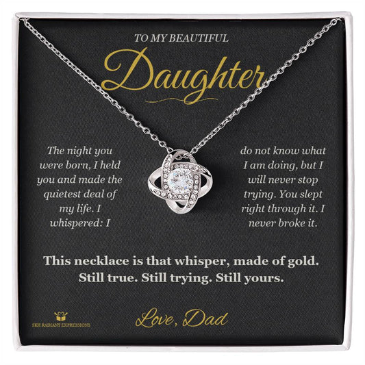 The Night You Were Born - Love Knot Necklace for Daughter