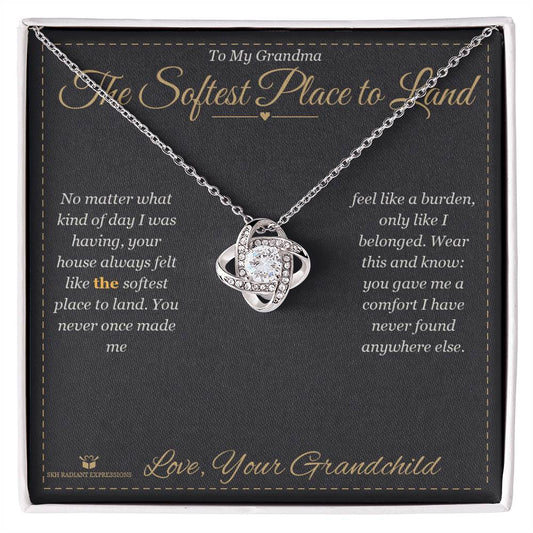 The Softest Place to Land - Love Knot Necklace for Grandmother