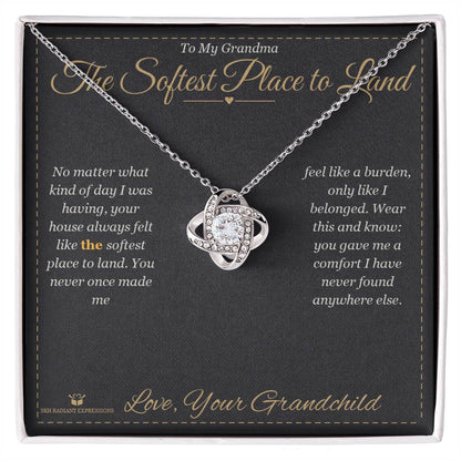 Love Knot Necklace with personalized message card for grandmother
