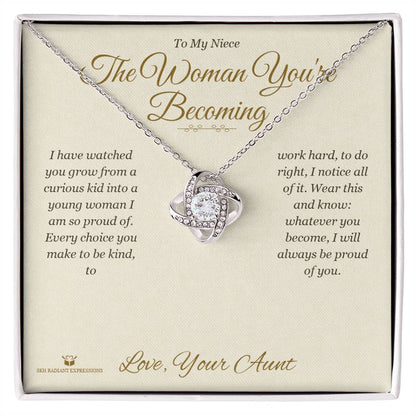 Personalized Love Knot Necklace for niece