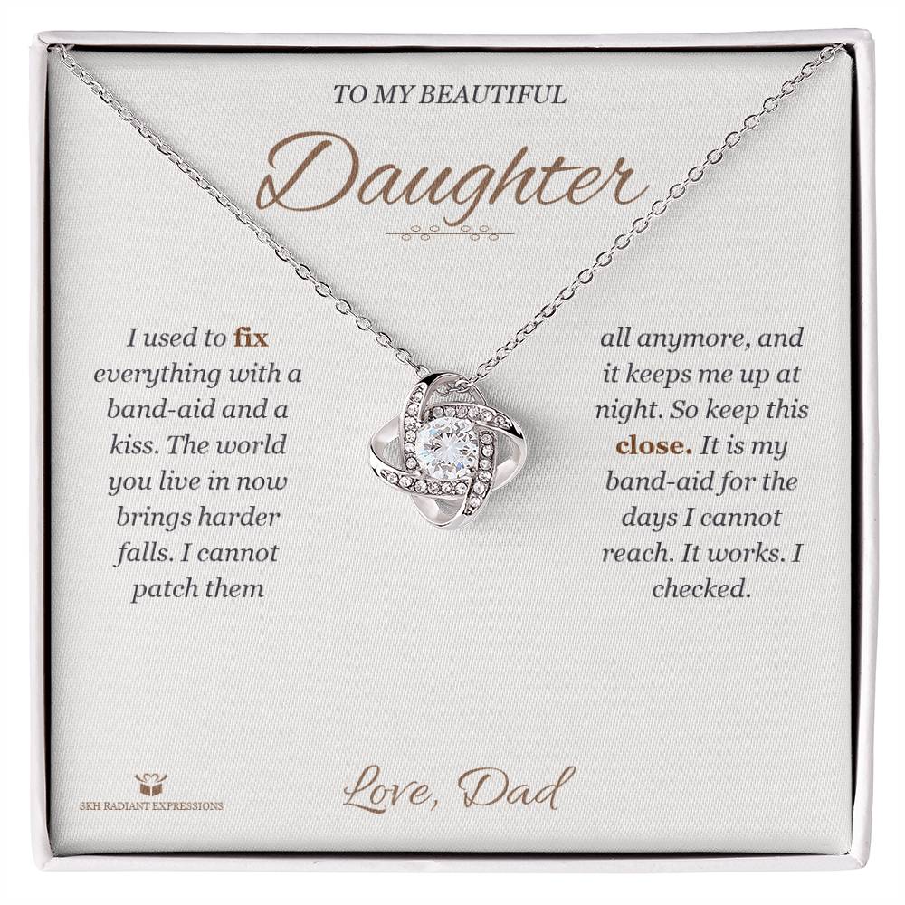Band-Aids and Kisses - Love Knot Necklace for Daughter