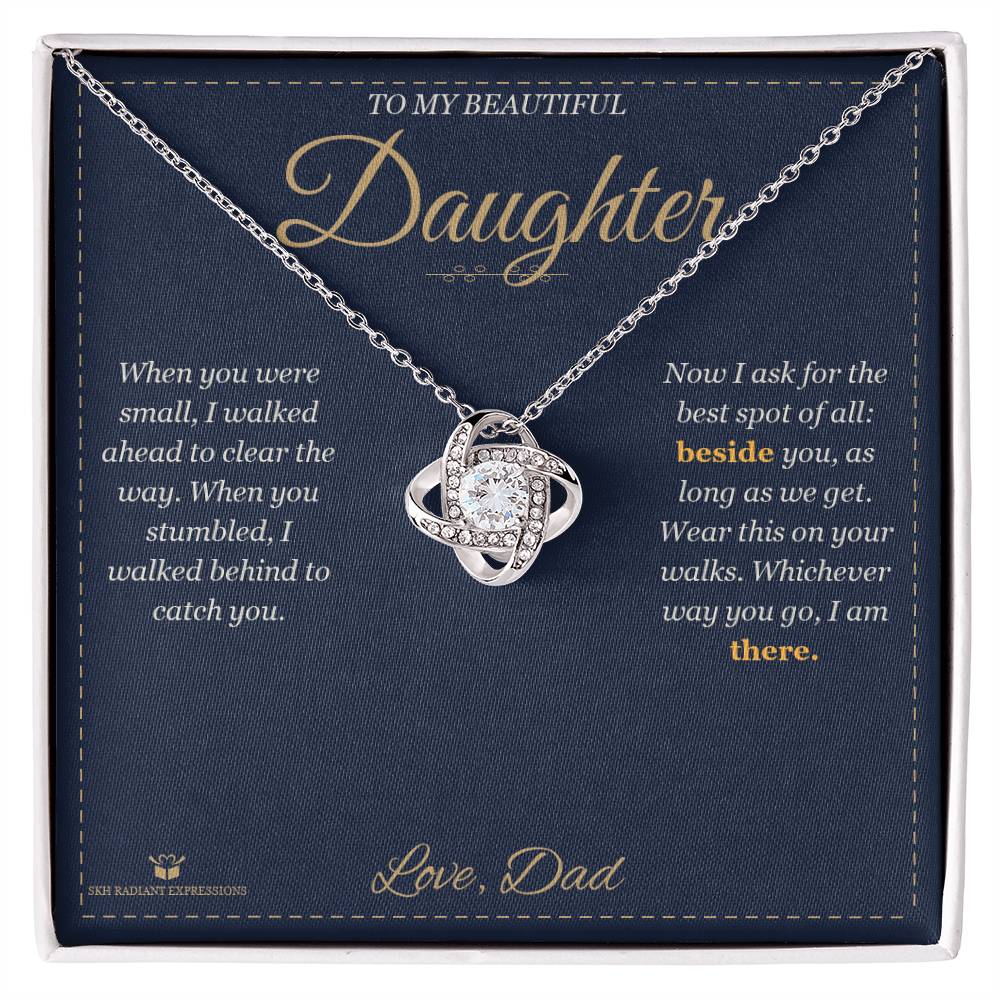 Beside You, Not Behind - Love Knot Necklace for Daughter