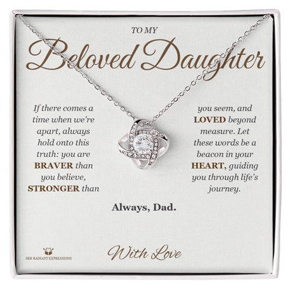 Personalized Love Knot Necklace for daughter
