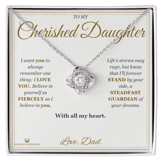 With All My Heart - Love Knot Necklace for Daughter - personalized keepsake gift from SKH Radiant Expressions
