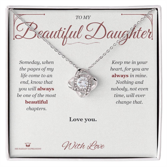 Eternal Love: A Letter to My Daughter - Love Knot Necklace for Daughter - personalized keepsake gift from SKH Radiant Expressions