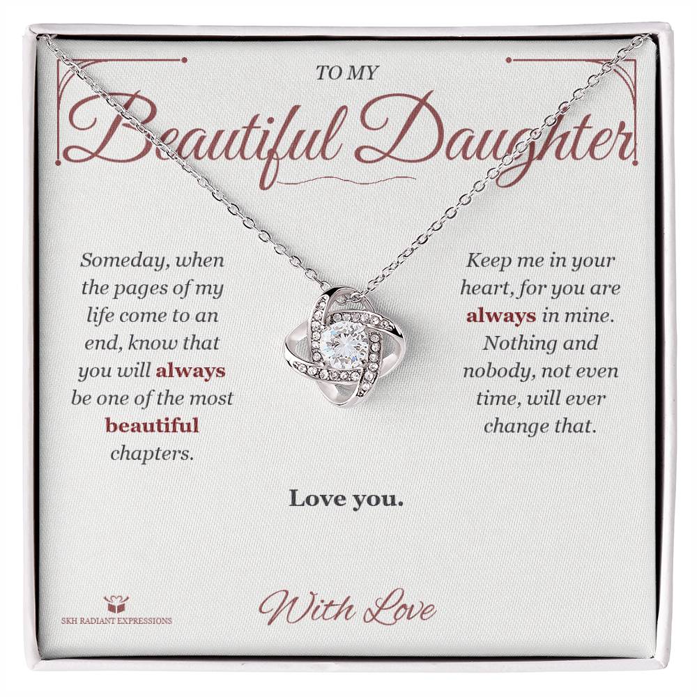 Eternal Love: A Letter to My Daughter - Love Knot Necklace for Daughter
