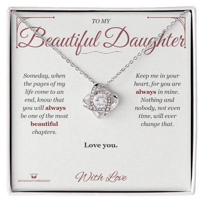 Eternal Love: A Letter to My Daughter - Love Knot Necklace for Daughter