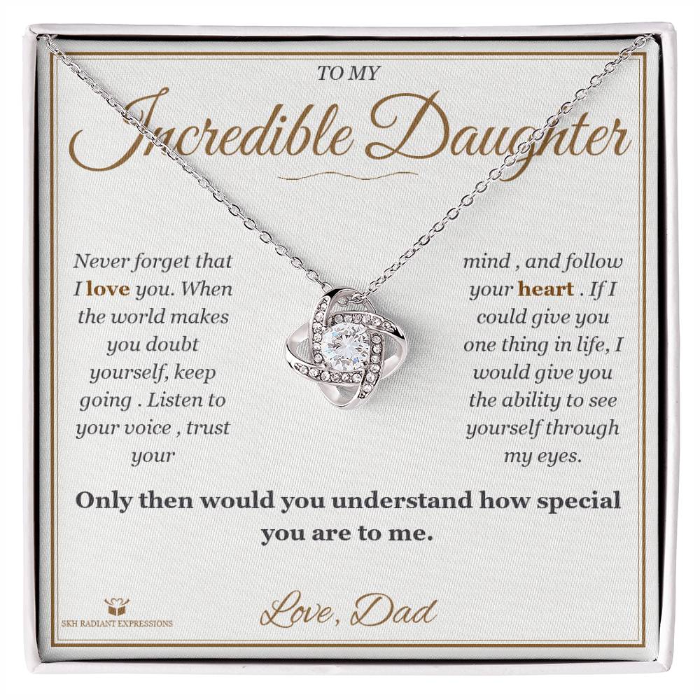 Believe in Yourself - Love Knot Necklace for Daughter