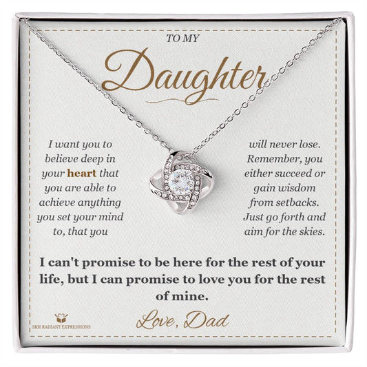 Dream Big - Love Knot Necklace for Daughter - personalized keepsake gift from SKH Radiant Expressions
