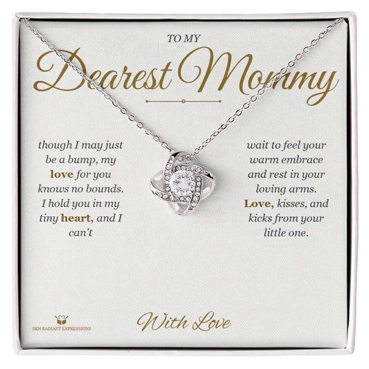 Love, Kisses, and Kicks - Love Knot Necklace for Mommy - personalized keepsake gift from SKH Radiant Expressions