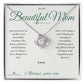 Love Knot Necklace with personalized message card for mom