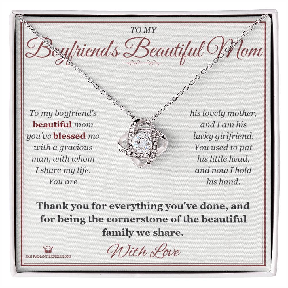Cornerstone of Our Family - Love Knot Necklace for Boyfriend's Mom