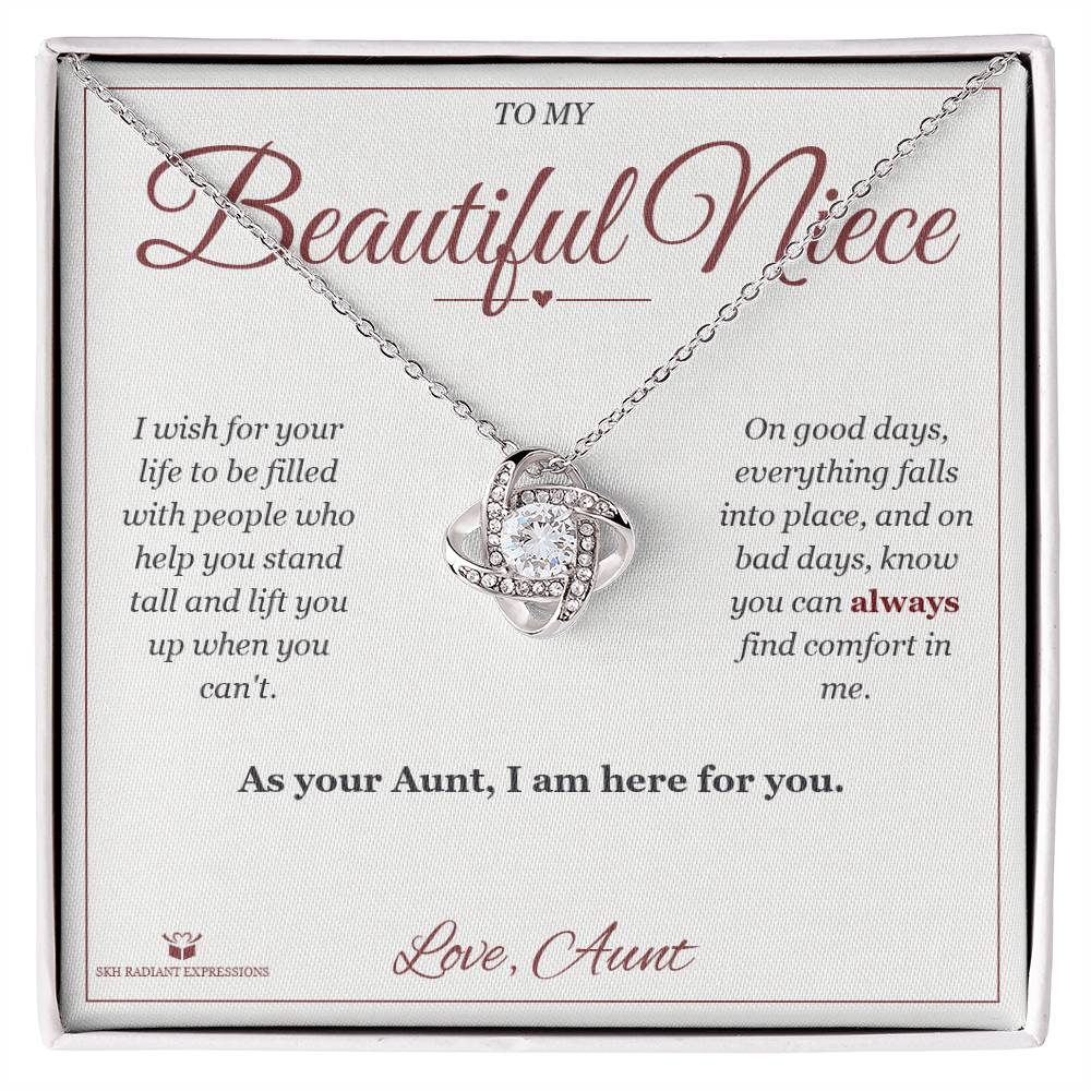 Always Here For You - Love Knot Necklace for Niece