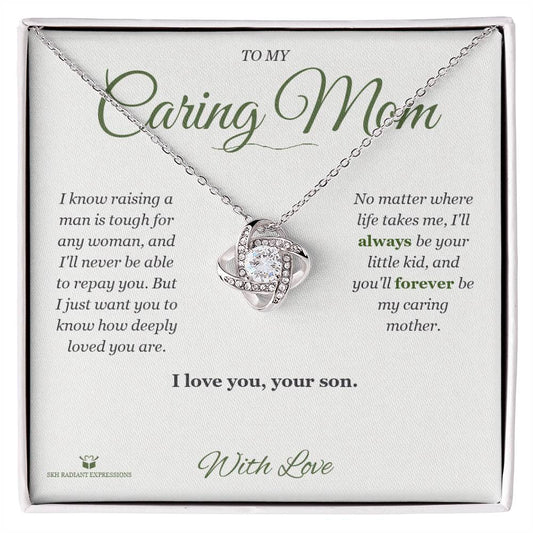 Raising a Man Is Tough - Love Knot Necklace for Mom - personalized keepsake gift from SKH Radiant Expressions