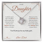 Love Knot Necklace with personalized message card for daughter