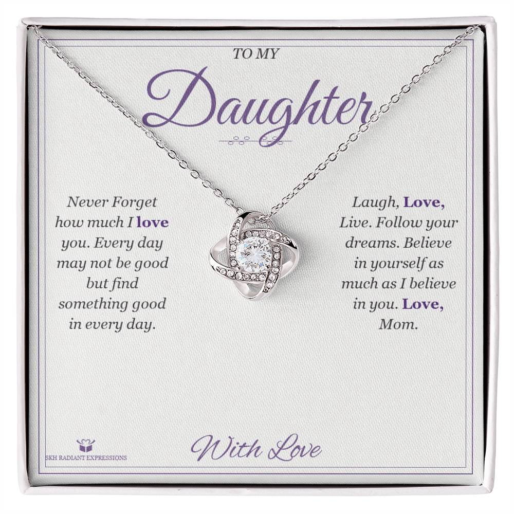 Personalized Love Knot Necklace for daughter