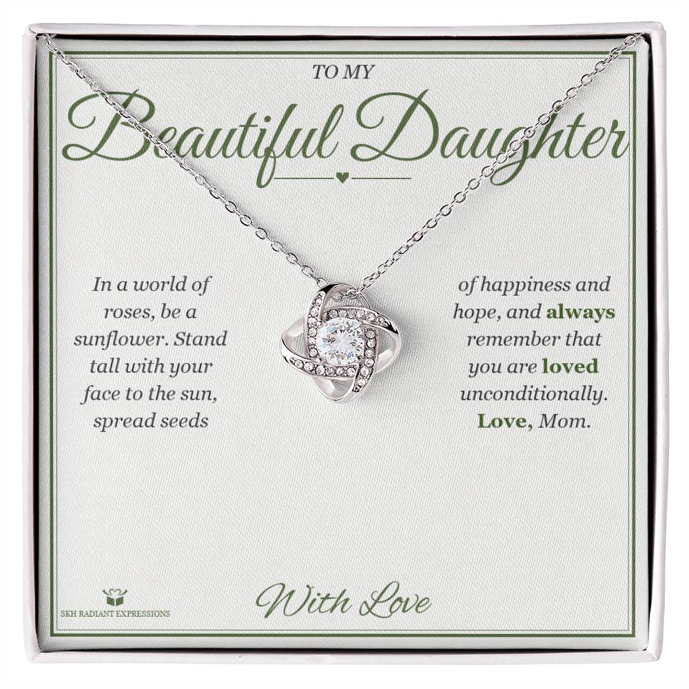 Be a Sunflower - Love Knot Necklace for Daughter