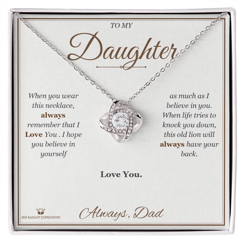 Personalized Love Knot Necklace for daughter