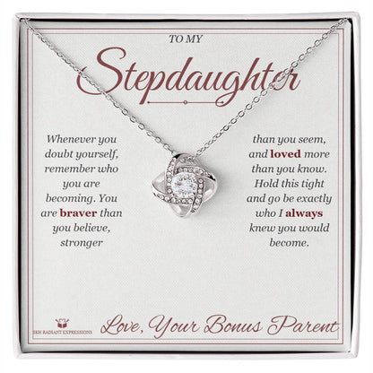 Personalized Love Knot Necklace for stepdaughter