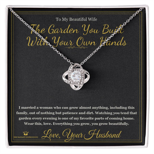 The Garden You Built With Your Own Hands - Love Knot Necklace with Red Rose Box for Wife - personalized keepsake gift from SKH Radiant Expressions