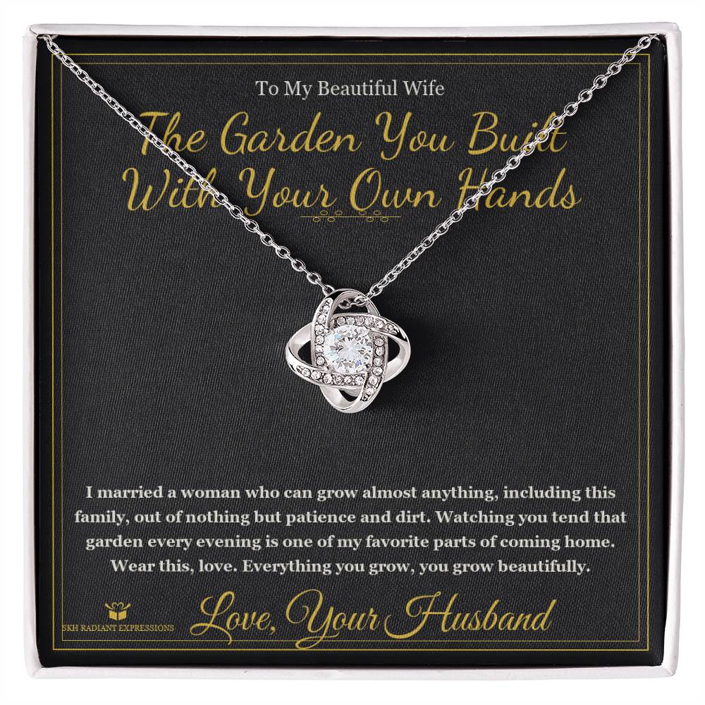 The Garden You Built With Your Own Hands - Love Knot Necklace with Red Rose Box for Wife - personalized keepsake gift from SKH Radiant Expressions