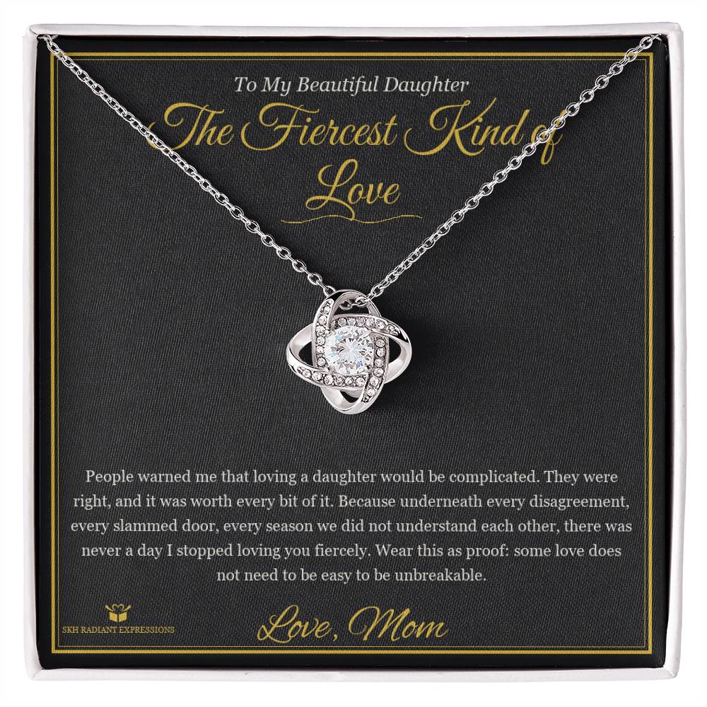 The Fiercest Kind of Love - Love Knot Necklace for Daughter - personalized keepsake gift from SKH Radiant Expressions