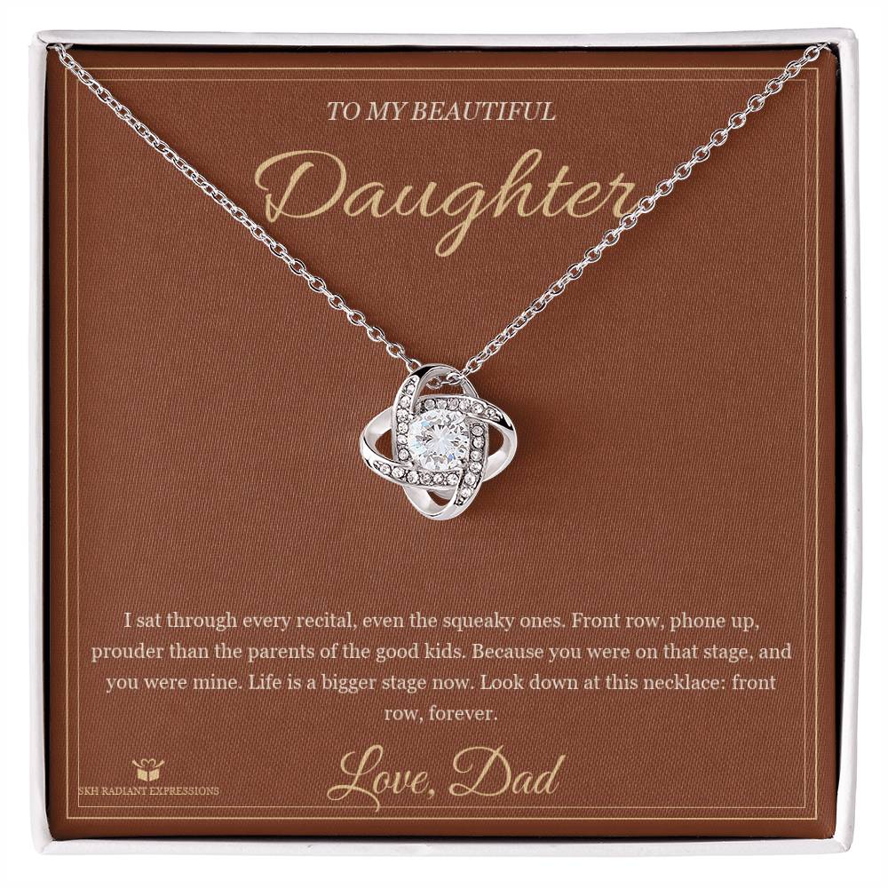 Front Row Forever - Love Knot Necklace for Daughter - personalized keepsake gift from SKH Radiant Expressions