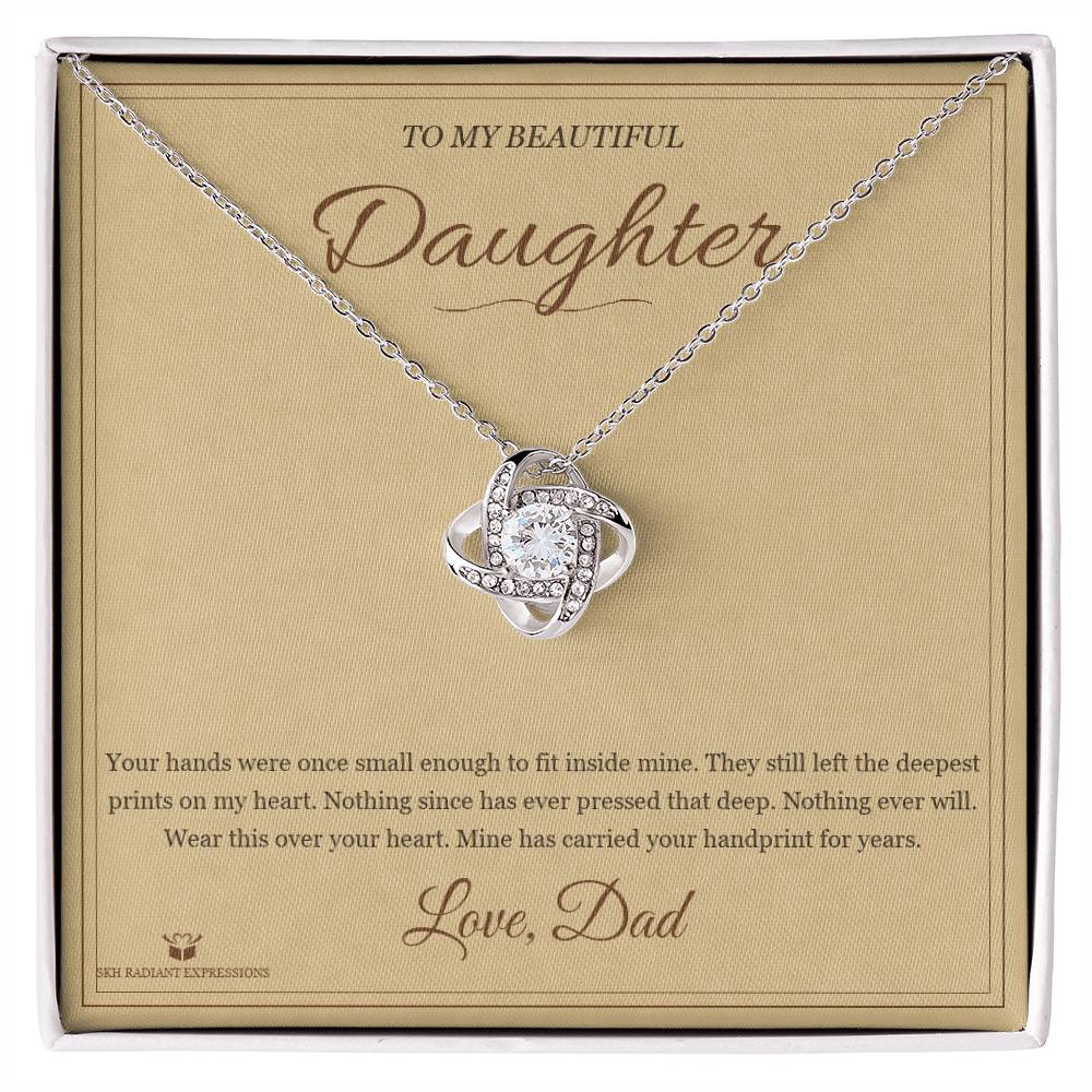Small Hands, Deep Prints - Love Knot Necklace for Daughter - personalized keepsake gift from SKH Radiant Expressions