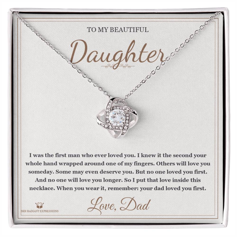 The First Man - Love Knot Necklace for Daughter - personalized keepsake gift from SKH Radiant Expressions