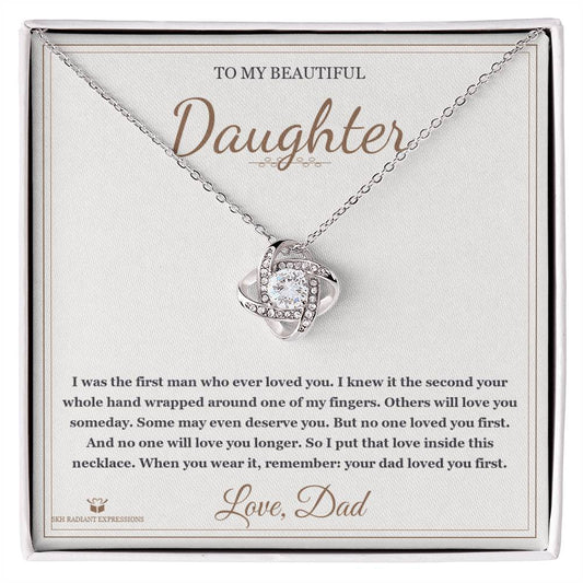 The First Man - Love Knot Necklace for Daughter - personalized keepsake gift from SKH Radiant Expressions