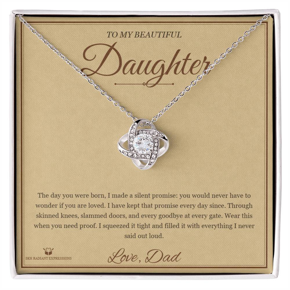 The Silent Promise - Love Knot Necklace for Daughter - personalized keepsake gift from SKH Radiant Expressions