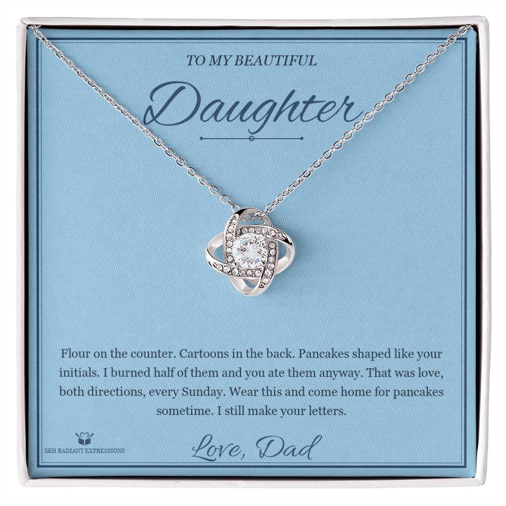 Sunday Pancakes - Love Knot Necklace for Daughter - personalized keepsake gift from SKH Radiant Expressions