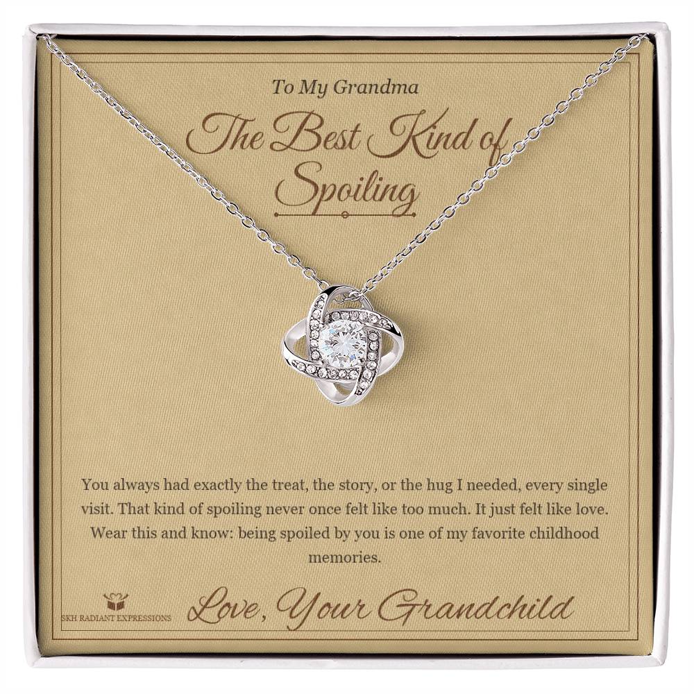 The Best Kind of Spoiling - Love Knot Necklace for Grandmother - personalized keepsake gift from SKH Radiant Expressions