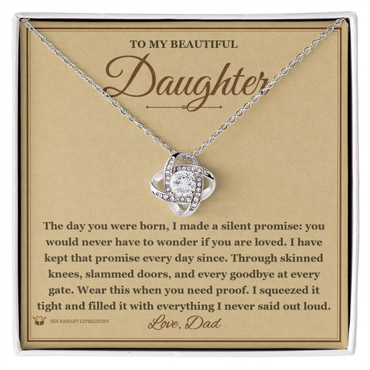 The Silent Promise - Love Knot Necklace for Daughter - personalized keepsake gift from SKH Radiant Expressions