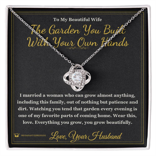 The Garden You Built With Your Own Hands - Love Knot Necklace with Red Rose Box for Wife - personalized keepsake gift from SKH Radiant Expressions