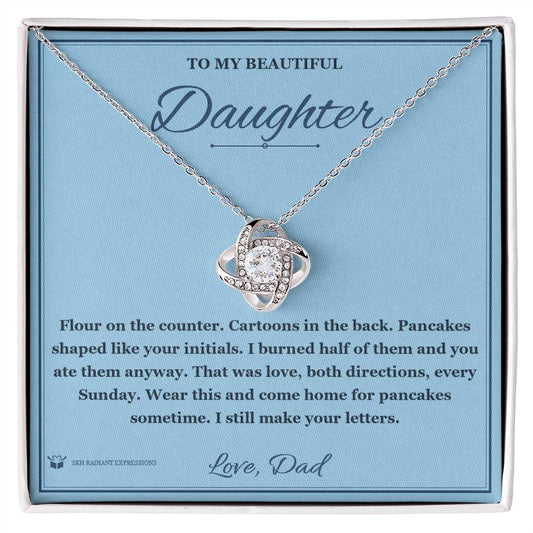Sunday Pancakes - Love Knot Necklace for Daughter - personalized keepsake gift from SKH Radiant Expressions