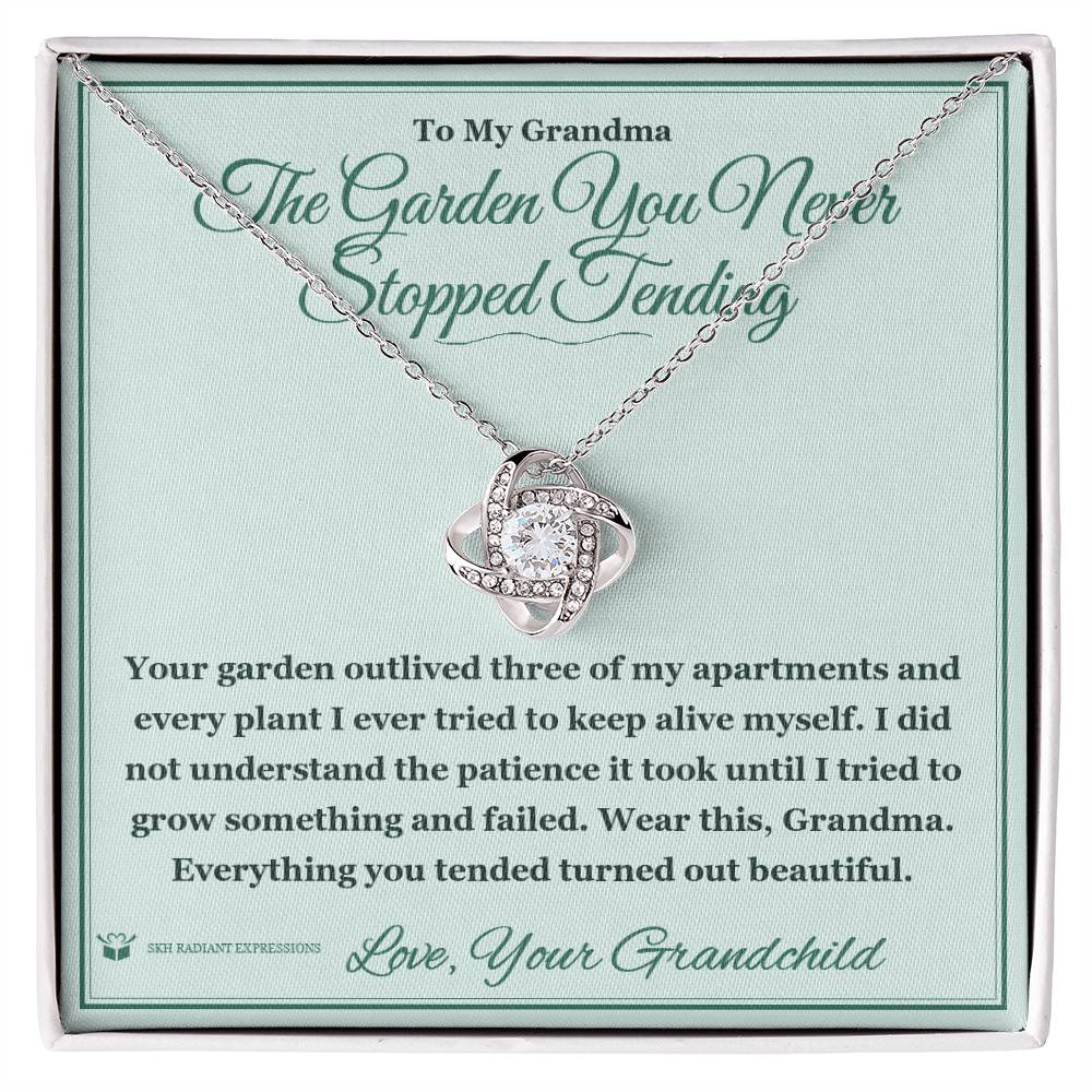 Personalized Love Knot Necklace for grandmother