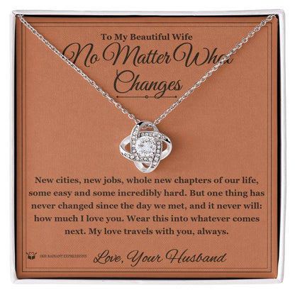 Personalized Love Knot Necklace for wife