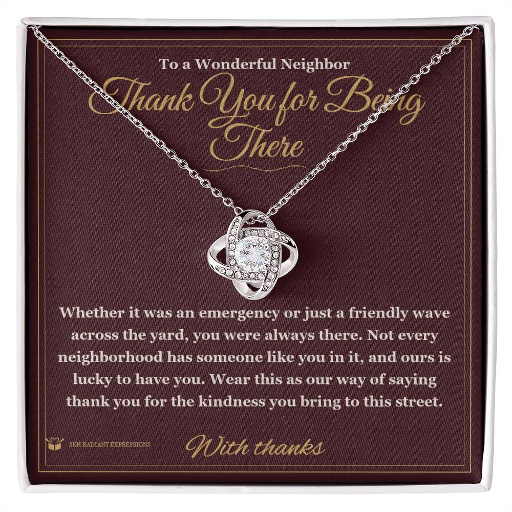 Personalized Love Knot Necklace for neighbor