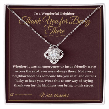 Personalized Love Knot Necklace for neighbor