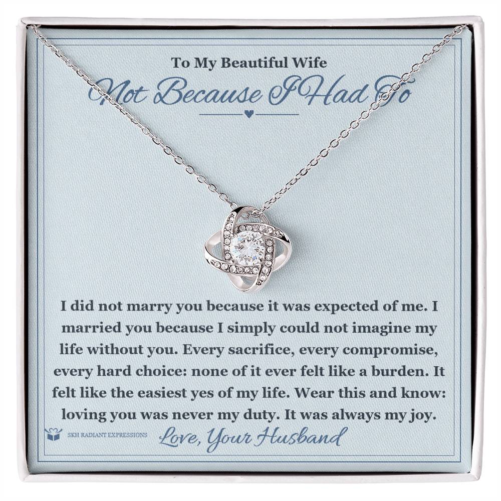 Personalized Love Knot Necklace for wife