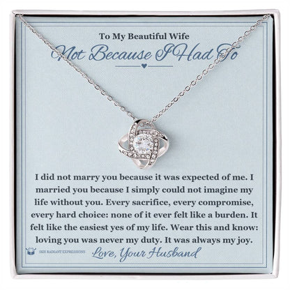 Personalized Love Knot Necklace for wife