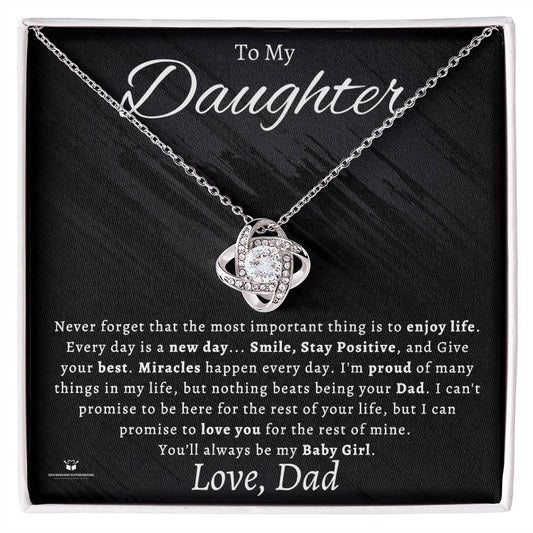 To My Daughter - Forever My Baby Girl - Love Knot Necklace