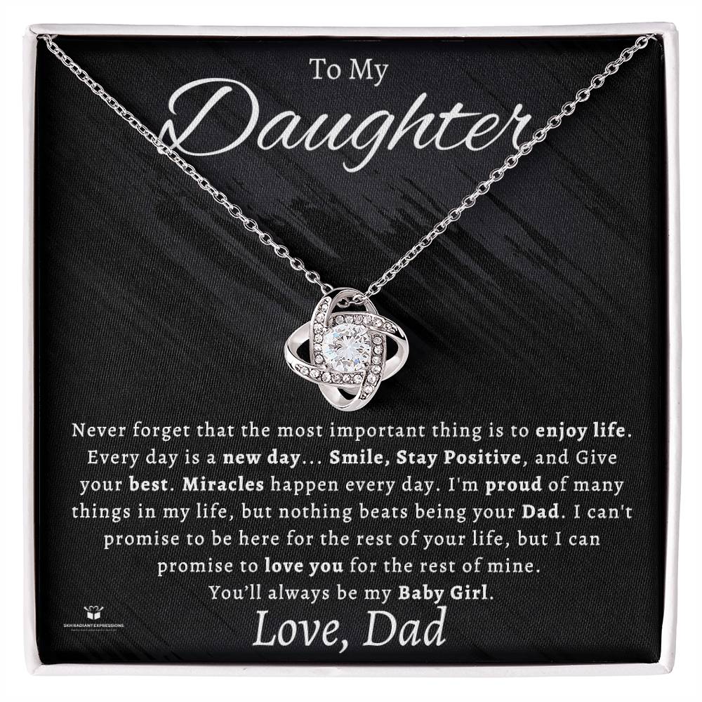 Engraved Love Knot Necklace with message for them