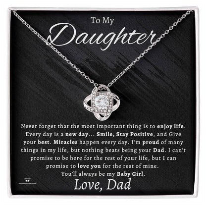 Engraved Love Knot Necklace with message for them